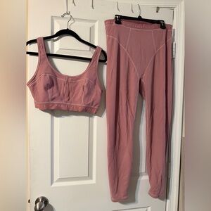Fabletics Women's Mauve Waffle-Knit Set